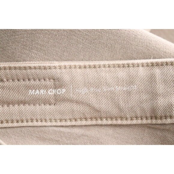 AG Adriano Goldschmied Women's 28 Beige Mari Crop Mid-Rise Slim Straight Jeans - Picture 11 of 13